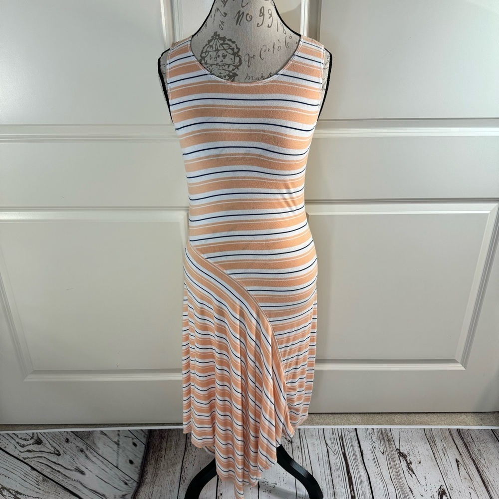 M.S.S.P. Asymmetrical Striped Sleeveless Dress Medium